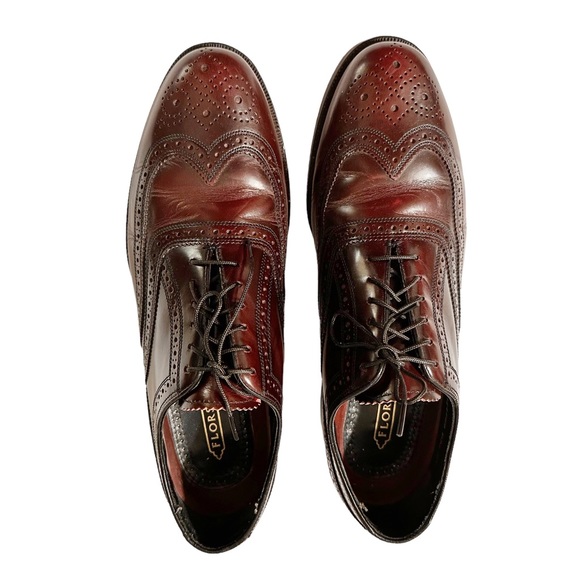 FLORSHEIM Men's Royal Imperial Brown Leather Shoes Wingtip Size 8.5D - Picture 6 of 10